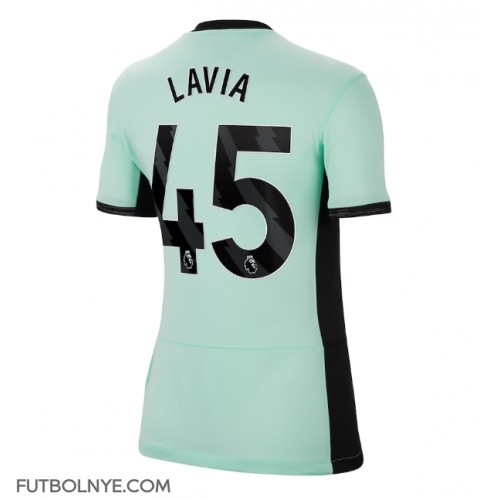 Camiseta Chelsea Romeo Lavia #45 Tercera Equipación para mujer 2023-24 manga corta